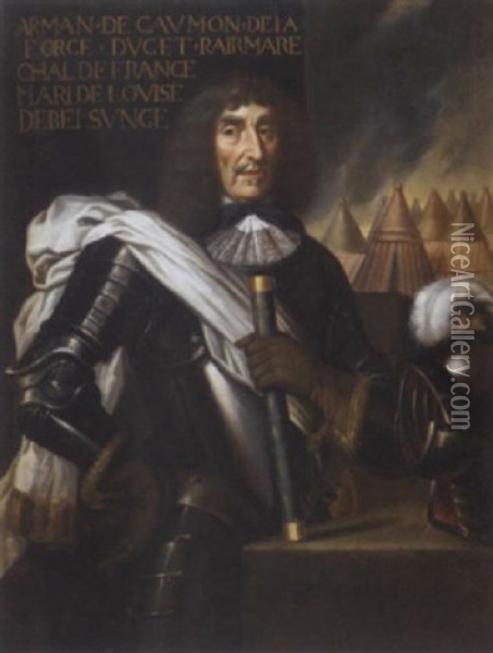Portrait Of A Military Commander Holding A Baton Oil Painting - Philippe de Champaigne