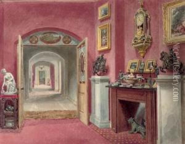 The Anteroom At Rempstone Hall, Nottinghamshire Oil Painting - Sarah Caroline Sitwell