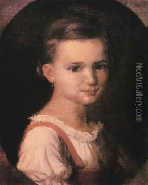 Portrait of the Artrists Daughter 1867-69 Oil Painting - Soma Orlai Petrich