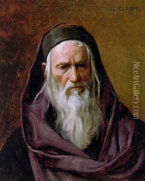 Portrait Of A Sephardi Oil Painting - Jean-Leon Gerome