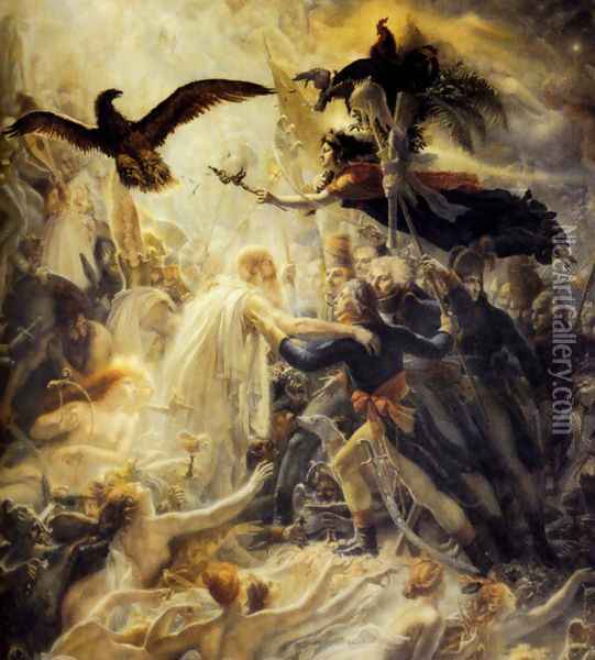 The Apotheosis Of The French Heroes Who Died For Their Country During The War For Freedom Oil Painting - Anne-Louis Girodet de Roucy-Triosson
