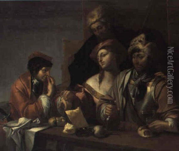 Allegoria Dei Sensi Oil Painting - Giulio Carpioni