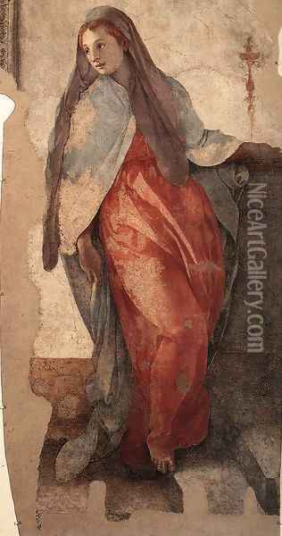 Annunciation (detail) 2 Oil Painting - (Jacopo Carucci) Pontormo