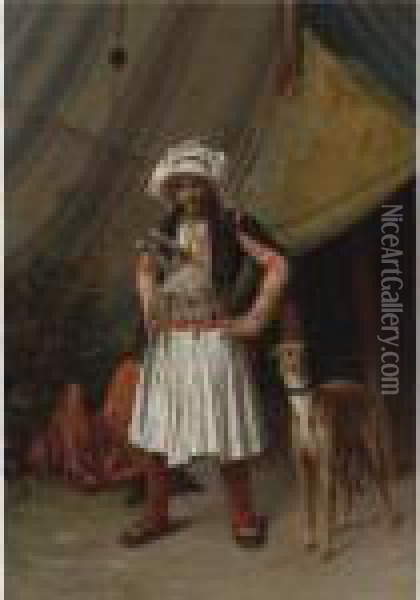A Bashi-bazouk And His Dog Oil Painting - Jean-Leon Gerome