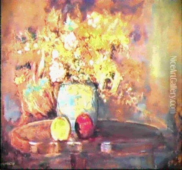 Fleurs Oil Painting - Jean Francois Raffaelli