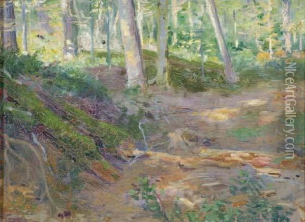 Woods In Summer Oil Painting - William Henry Hyde