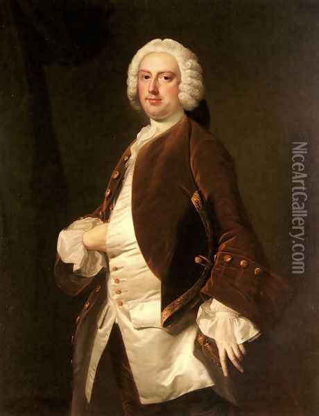 Portrait of a Gentleman Oil Painting - Thomas Hudson