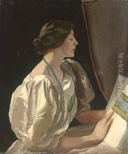 Portrait of a lady Oil Painting - Sir John Lavery