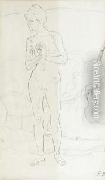 Standing Female Nude Oil Painting - Ferdinand Hodler