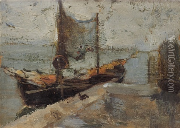 Barca A Venezia Oil Painting - Guglielmo Ciardi