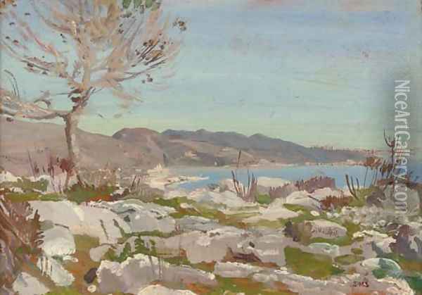 The coast near Menton, south of France Oil Painting - Charles Sims