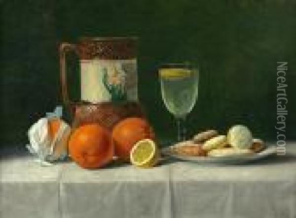 Still Life With Oranges Oil Painting - Albert F. King