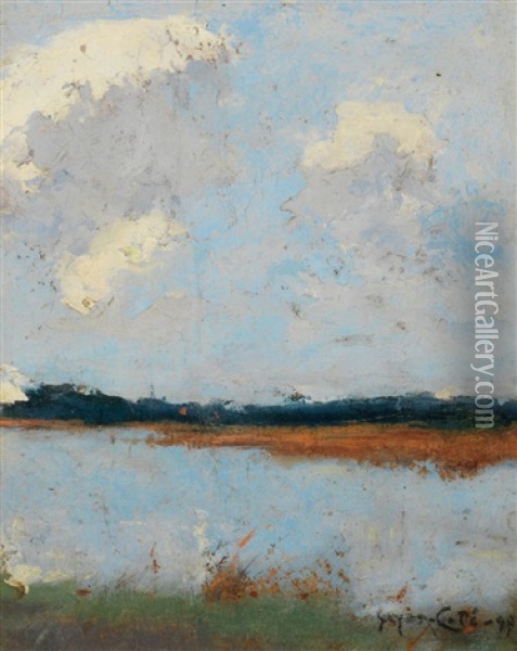 River Landscape Oil Painting - Marc Aurele de Foy Suzor-Cote