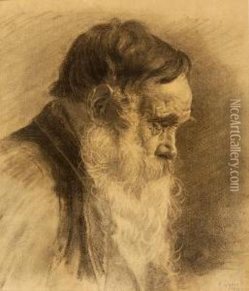 Man With Beard Oil Painting - Nicholaos Gysis