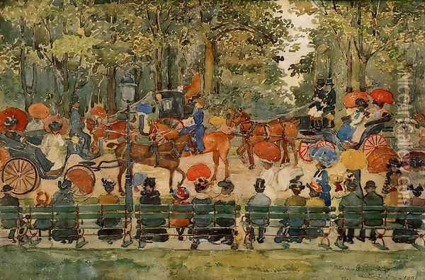 Central Park, 1901 Oil Painting - Maurice Brazil Prendergast