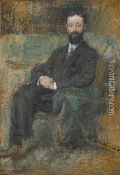 Portrait Of A Gentleman Oil Painting - Olga Boznanska