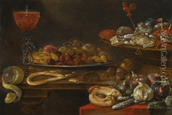 Still Life With Sweetmeats Oil Painting - Alexander Adriaenssen the Elder