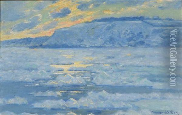 Snow And Ice On The St.lawrence Rises. The Heights Of Abraham. Quebec Oil Painting - Dawson Dawson-Watson