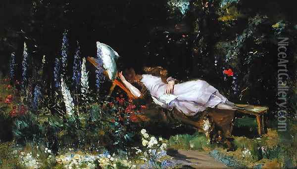 An Afternoon Nap Oil Painting - Harry Mitten Wilson
