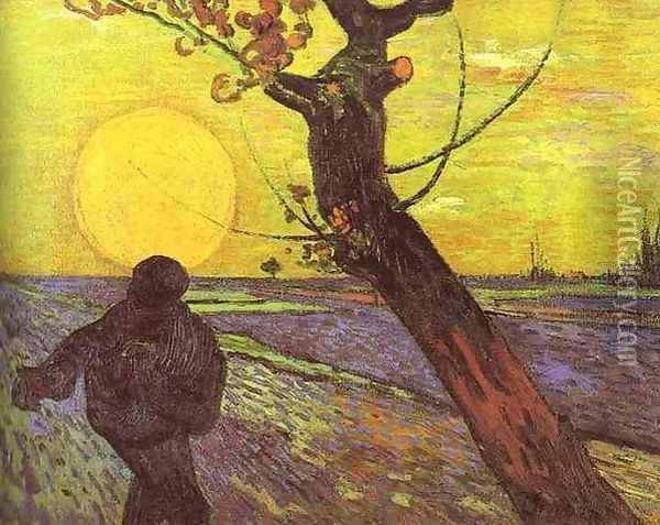 Sower with Setting Sun Oil Painting - Vincent Van Gogh