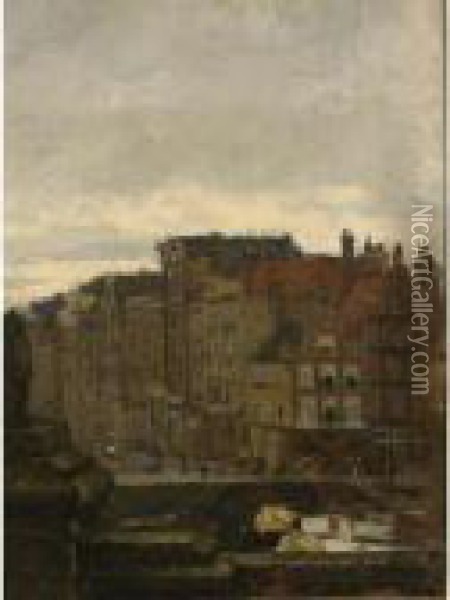 The Prinsengracht, Amsterdam Oil Painting - George Hendrik Breitner