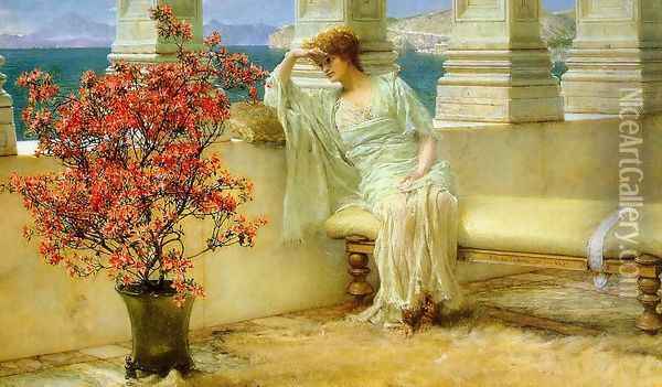 Her Eyes are with Her Thoughts, 1897 Oil Painting - Sir Lawrence Alma-Tadema