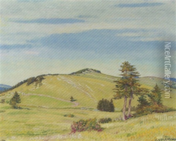 Mont Racine - Soir Oil Painting - Charles L'Eplattenier