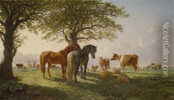 The Noonday Rest Oil Painting - John Frederick Herring the Elder