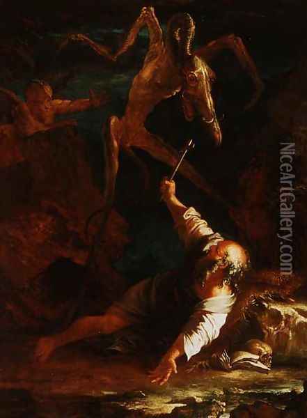The Temptation of St. Anthony Oil Painting - Salvator Rosa