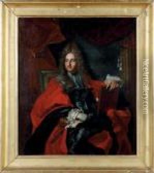 -portrait... Oil Painting - Hyacinthe Rigaud