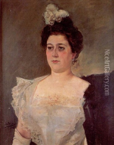 Retrato De Dama Oil Painting - Gonzalo Bilbao Martinez