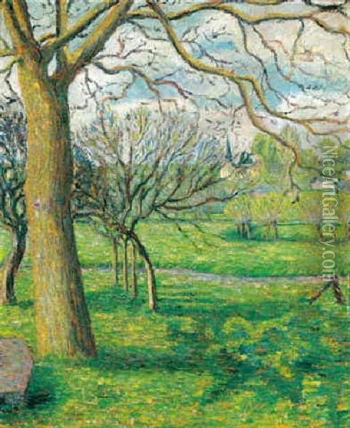 Bazincourt Oil Painting - Lucien Pissarro