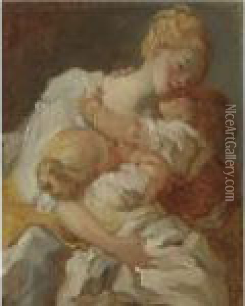 Les Baisers Maternels Oil Painting - Jean-Honore Fragonard