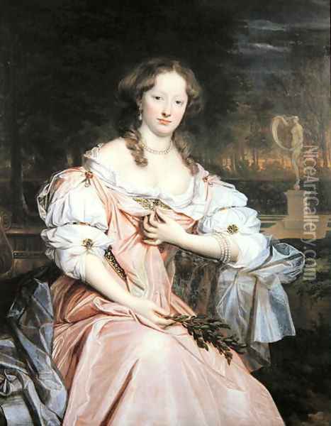 Portrait of Grace Wilbraham (1656-1744) Oil Painting - John Michael Wright