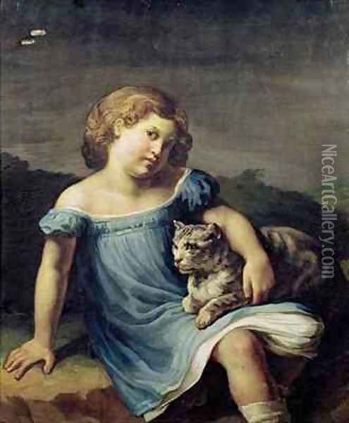 Portrait of Louise Vernet as a Child Oil Painting - Theodore Gericault