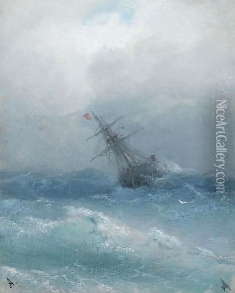 Ship On High Seas 2 Oil Painting - Ivan Konstantinovich Aivazovsky