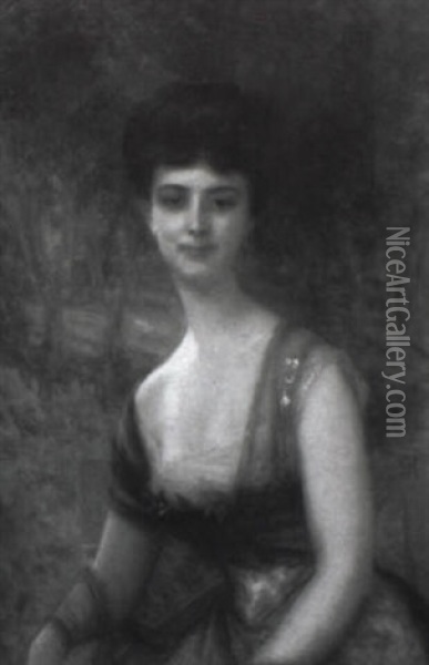 Portrait De La Comtesse Costa De Beauregard Oil Painting - Antoine Auguste Ernest Hebert