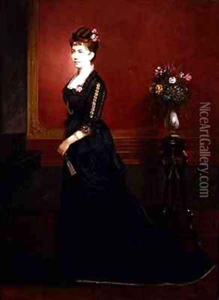 Lady in Black Oil Painting - Edouard Ender