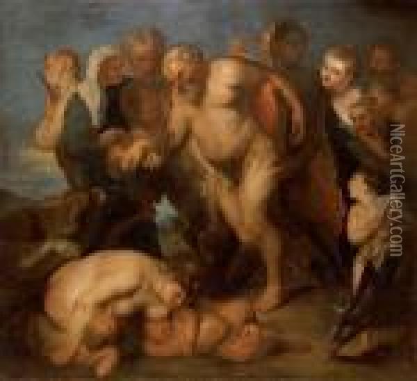 Silene Ivre Et Autres Figures Toile Oil Painting - Peter Paul Rubens