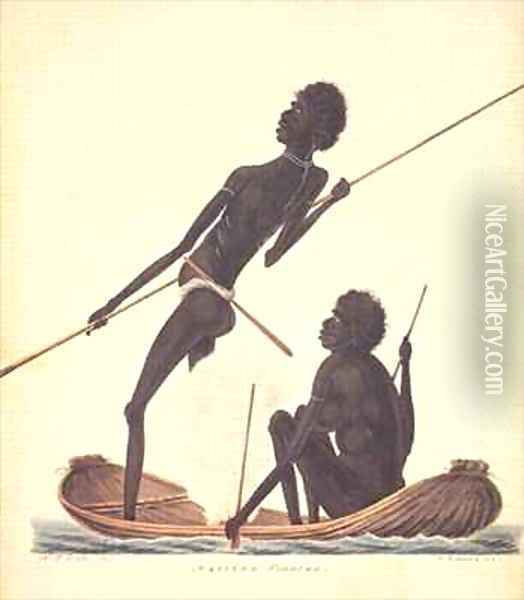 Natives fishing, New South Wales Oil Painting - Richard Browne