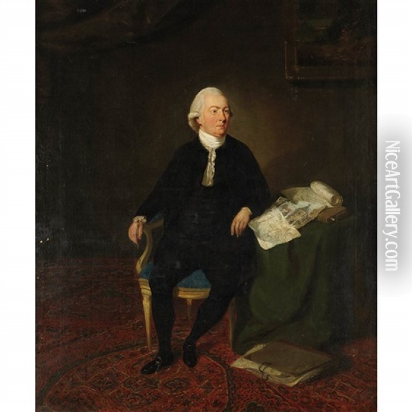 Portrait Of A Draftsman Oil Painting - Johann Joseph Zoffany