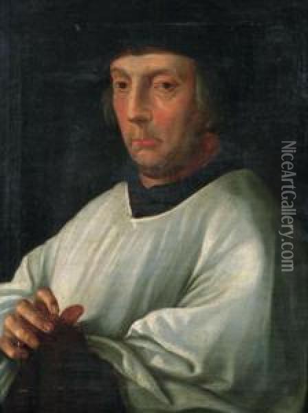 Portrait Of A Gentleman Oil Painting - Jan Cornelisz Vermeyen