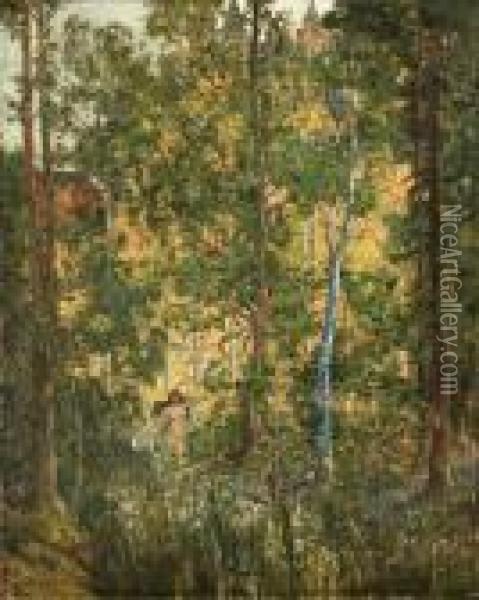 The Haunted Glade Oil Painting - Sir Alfred East
