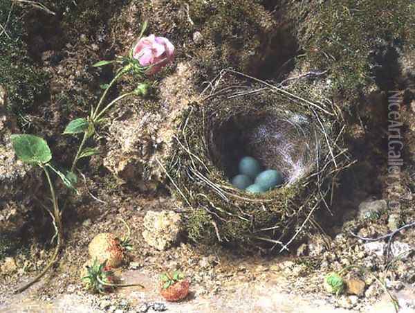 Still life with birds nest Oil Painting - William Henry Hunt