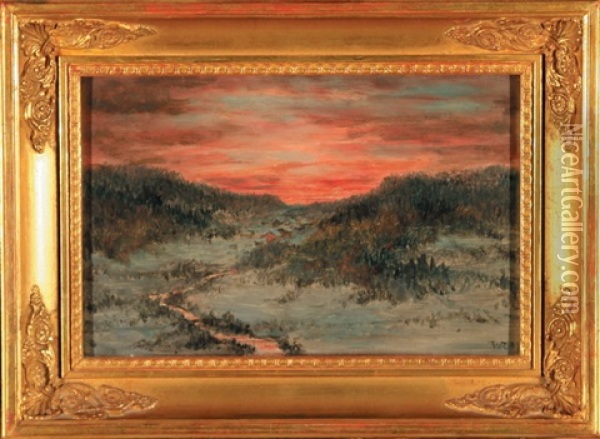 Zachod Slonca Nad Dolina Oil Painting - Wilhelm Karl Raeuber