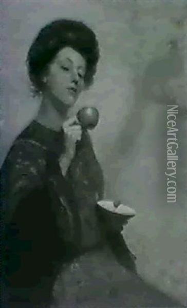 Woman Reading Tea Leaves Oil Painting - Edwin Murray Mackay