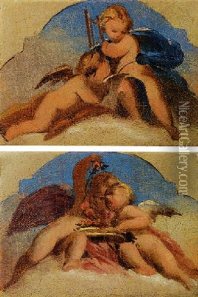 Angeli Musicanti Oil Painting - Giuseppe Bernardino Bison