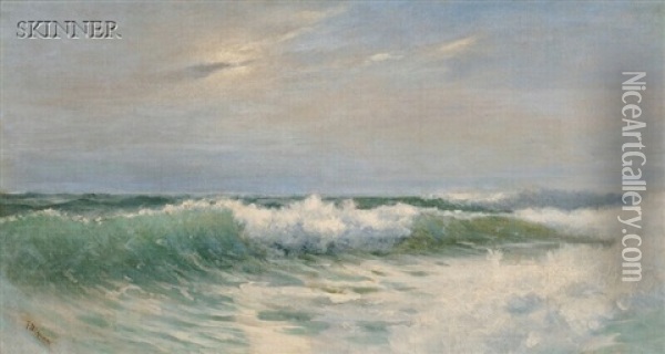 Cresting Surf Oil Painting - Franklin B. De Haven
