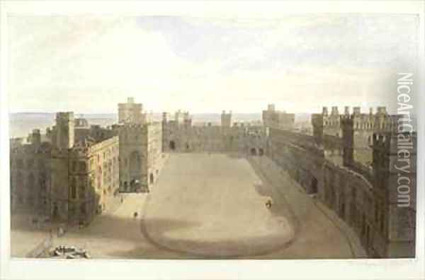 Looking onto the Quadrangle at Windsor Oil Painting - William Daniell RA