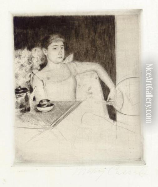 Tea (b. 133) Oil Painting - Mary Cassatt